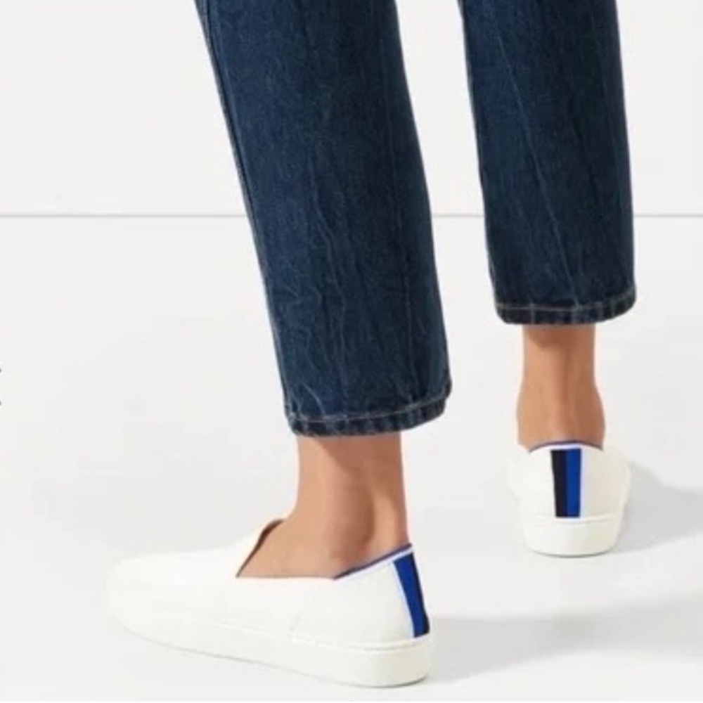 Rothy’s The Original Slip On Sneaker Flats Shoes Loafers Womens 7.5 Bright White